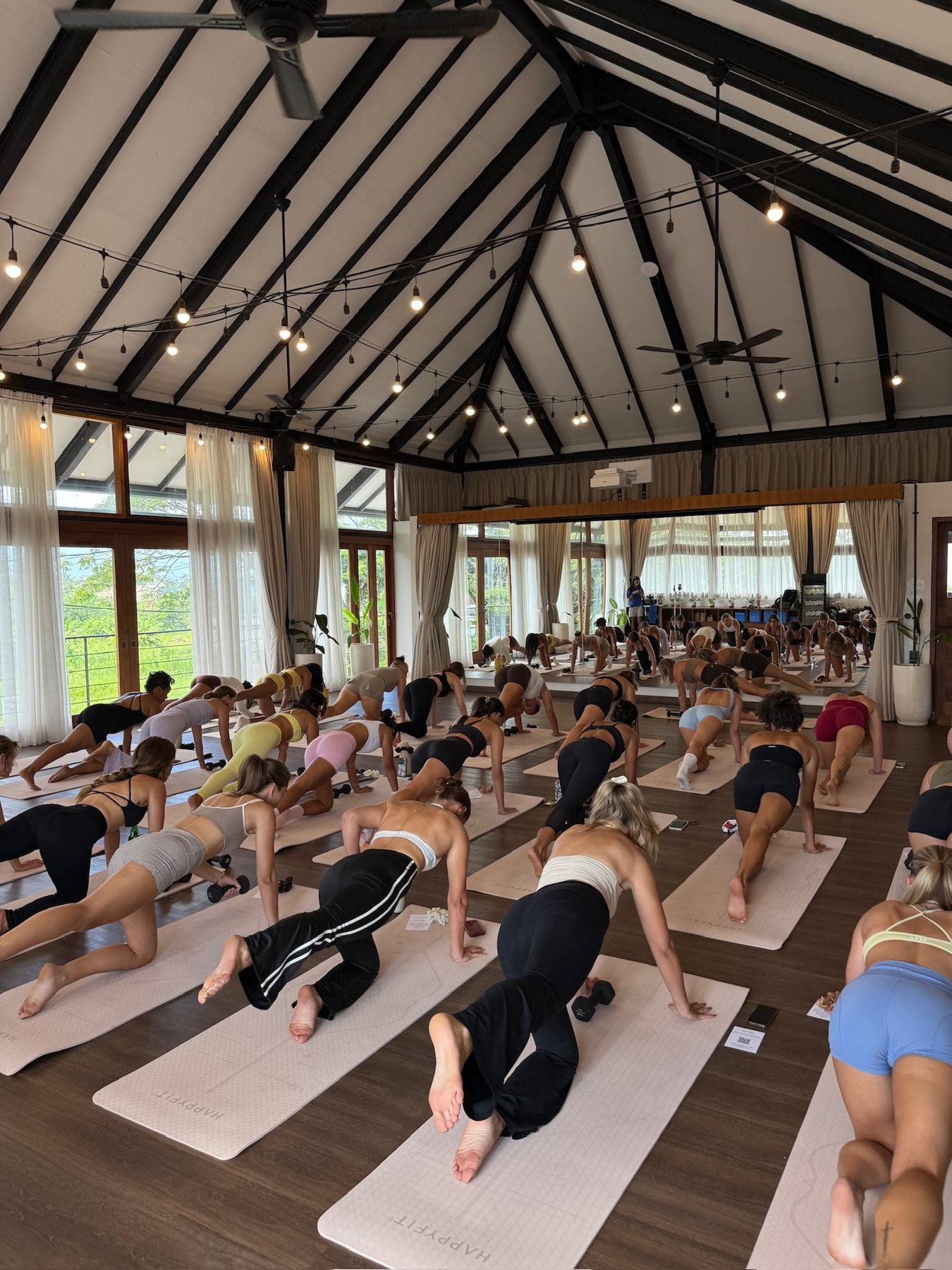 Students practising Mat Pilates on a Body Form Education practical day